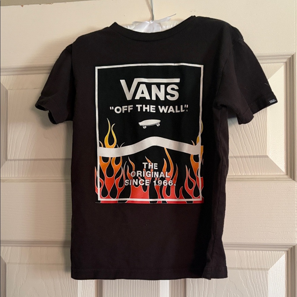 Vans Kids Black Tee with Flame Graphics